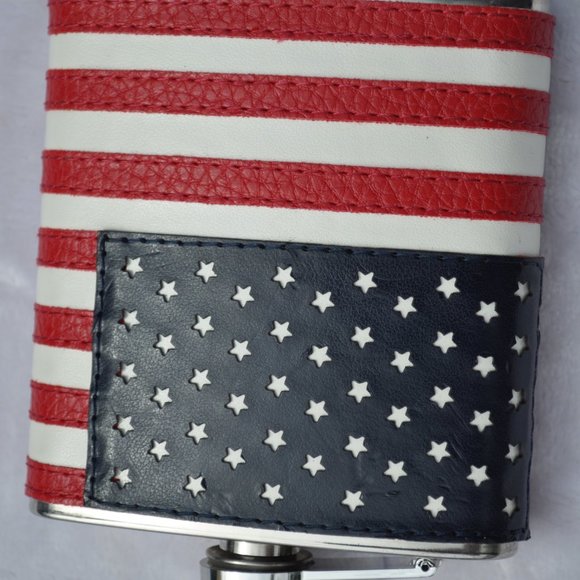 Stainless Steel Hip Flask, American Flag Flask Leakproof with Funnel, Army Flask - Picture 3 of 6